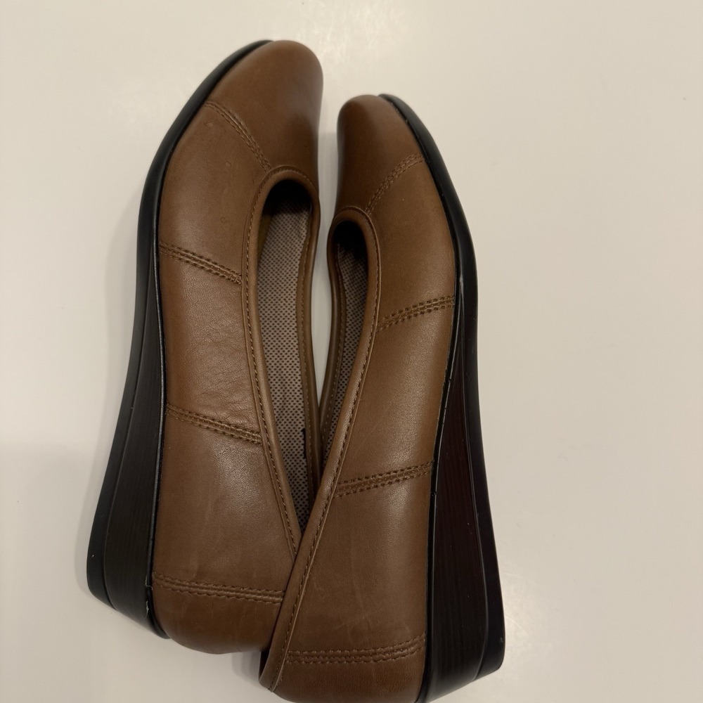 Brown Leather Eastland Hannah 3154-04 Women's Sz‎ 9 Soft Leather Ballet Wedge - Picture 7 of 10